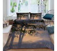 Housse de Couette 280x240 Adultes Ados Parure de Lit Bambou Imprimé 3D Sets de Housses de Couettes en Microfibre Doux avec Fermeture Éclair et 2 Taies d'oreiller A-7756
