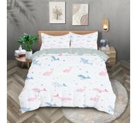 Housse de Couette 280x240 Enfant Garçon Fille Adulte Motif de Baleine