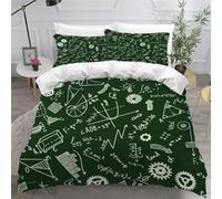 Housse de Couette 280x240 Formule Mathématique Parure de Lit 2 Personnes éducation Scientifique Imprimé 3D Microfibre Doux Housses Couettes avec Fermeture Éclair et 2 Taies d'oreiller M.853