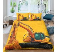 Housse de Couette 280x260 Pelle Mécanique Parure de Lit 2 Personnes Thème Mécanique Imprimée 3D Microfibre Literie Set 3 Pièces avec Housses Couettes et 2 Taies d'oreiller E-818