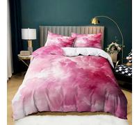 Housse de Couette 3 Pièces 180x200 cm Nuages Rouges Graffitis, Parure de Lit 2 Personnes en Microfibre Douce, Ensemble de Literie avec 2 Taies d'oreiller 65x65 cm pour Décoration de Chambre