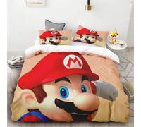 Housse De Couette 3 Pieces Super Mario Rouge Vert Jeu Anime Personnage Dessin Anime Enfants Vacances Cadeau Anime Hd Impression Chambre Décor