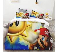 Housse De Couette 3 Pieces Super Mario Rouge Vert Jeu Anime Personnage Dessin Anime Enfants Vacances Cadeau Anime Hd Impression Chambre Décor