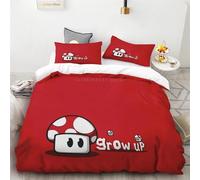 Housse De Couette 3 Pieces Super Mario Rouge Vert Jeu Anime Personnage Dessin Anime Enfants Vacances Cadeau Anime Hd Impression Chambre Décor