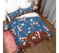 Housse De Couette 3 Pieces Ultra Douce Avec Fermeture Éclair, Motif Créatures Marines, 100 % Microfibre, Housse De Couette Avec 2 Taies D'oreiller 80 X 80 Cm, Motif Baleine