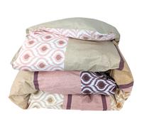 Housse de couette 300x240 cm 100% coton INOUK rose/beige