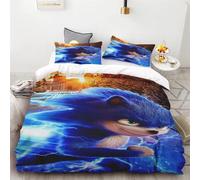 Housse De Couette 3d Exquise Dessin Anime Sonic Anime Motif Impression Numérique Parure De Lit Couette Lit Jeunesse Enfants Fille Garçons Cadeau
