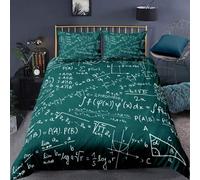 Housse De Couette 3D Formules Chimiques Mathématiques 220X240 Cm 3 Pièces Parure De Lit Microfibre, Antirides Et Non Décoloration 1 Housse De Couette + 2 Taies d'oreiller - Anti-Allergi -697P697D255J