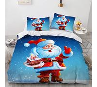 Housse De Couette 3D Noel Pas De Repassage Polyester Coton House De Couette 200/200 200 X 200 Cm avec 2 Taies d'oreiller 65X65Cm