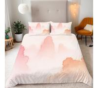 Housse de Couette 3D Paysages Naturels Lot de Literie 200x200 cm avec 2 Taies - Imprimé Style Chinois, Microfibre Hypoallergénique, Douce et Confutable, Fermeture Zip - pour Lit Adulte