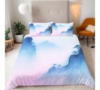 Housse de Couette 3D Paysages Naturels Lot de Literie 220x240 cm avec 2 Taies - Imprimé Peinture à L'encre, Microfibre Hypoallergénique, Douce et Confutable, Fermeture Zip - pour Lit Adulte