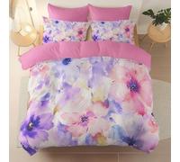 Housse de Couette 90 x 190 cm Rose Adulte, Réversible Hiver Chaude Duveteuse Parure de lit Microfibre Sets de Housse de Couette Aquarelle Nature Belles Fleurs modèle avec Fermeture éclair