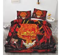 Housse de Couette 90x190 Bombe Nucléaire Parure de Lit 1 Personne Explosion 2 Pièces Housse Couette en Microfibre Douce Literie, avec Fermeture Éclair, 1 Taies d'oreiller 65x65 cm