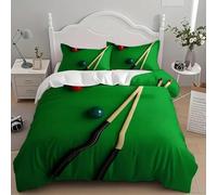 Housse de Couette 90x190 Boule de Billard Parure de Lit 3D Imprimée Microfibre Sports Housse Couette 1 Personne avec Fermeture éclair + 2 Taie d'oreiller 65x65 cm b.3680