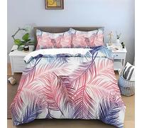 Housse de Couette 90x190 Branche Blanche comme Neige Parure de Lit 1 Personne Sets de Housses de Couettes Usine 110gsm Microfibre Douce + 2 Taies d'oreillers 65x65cm avec Fermeture éclair