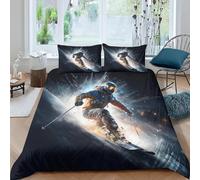 Housse De Couette 90X190 Cm Ski Sports Extrêmes Parure De Lit 1/2 Personne avec 1 Housse De Couette en Microfibre Et 2 Taies d'oreiller, 3D Imprimé Ensemble De Literie pour Adulte Enfant -55115615701