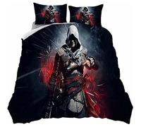 Housse de Couette Adulte Assassin's Creed Ensemble de literie Impression 3D et 2 Taie d'oreiller 200x200cm A582