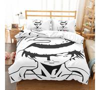 Housse De Couette Anime One Piece Luffy Taie D'oreiller Literie Anti-Acariens Doux 15% Coton + 85% Microfibre