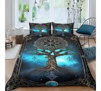 Housse de Couette Arbre Imprimée 3D, Microfibre Drap de Lit Fermeture