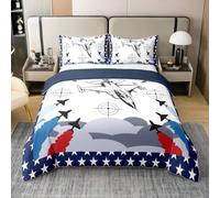 Housse de Couette Avion de Chasse À Jet Coton Parure de Lit 200x200 Avion Avion Couvre Lit pour Les Enfants Garçons Filles Avion D'Aviation Literie Sets pour Les Étoiles de La Chambre Transport