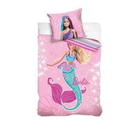 Housse de couette Barbie Petite Sirène Linge de Lit Filles Dimensions 160 x 200 cm Avec taie d'oreiller Taille 70 x 80 cm (150 x 210)