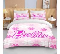 Housse De Couette Barbie Princesse, Parure De Lit Barbie Rose Douce Pour Filles, Housse De Couette Moderne À Motif Dessin Anime