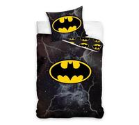 Housse de couette - Batman - 1 personne - 140x200 cm - 100% coton - Noir
