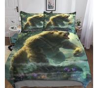 Housse De Couette Bear Pour Enfant Fille, Parure De Lit Housses De Couettes En Microfibre Avec Motif Animal Parure De Couette Avec ¿¿Clair, Ensembles D