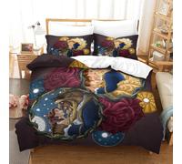 Housse De Couette Beauty And The Beast, Parure De Lit Cartoon Role, Impression Num¿¿Rique D, Microfibre, Fermeture ¿¿Clair Hypoallerg¿¿Nique Double£¿Xcm£©