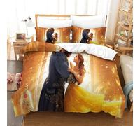 Housse De Couette Beauty And The Beast, Parure De Lit Movie Poster, Impression Num¿¿Rique D, Microfibre, Fermeture ¿¿Clair Hypoallerg¿¿Nique Double£¿Xcm£©