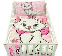 Housse de Couette Bebe 100x135cm et taie d'oreiller 40x60cm | Parure de lit Marie Aristochats pour lit 60x120 ou 70x140cm