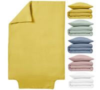 Housse de couette Bébé 75x120 80x120 cm - Gaze de Coton - Jaune Safran - Lit 60x120 ou 70x140 cm - Mousseline crépon Craftine Lange