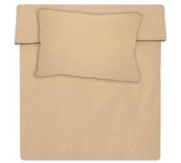 Housse de Couette Bébé 90x120 cm Mousseline avec Fermeture Éclair | Parure de lit enfant avec taie d'oreiller 40x60 pour garçon et fille certifié Oeko-Tex chambre respirant léger Beige