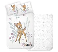 Housse de couette bébé Bambi en fleurs 100 x 135 cm 40 x 60 cm Référence : CBX248763BAMBI