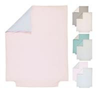 Housse de couette bébé bicolore 100% coton bio 120x150 gris perle et rose poudré - Gris - P'tit Basile