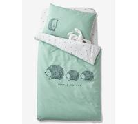 Housse de couette bébé Bio Collection LOVELY NATURE vert/ivoire 80X120
