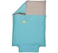 Housse de couette bébé coton bio "Pluie d'étoiles" turquoise 100x140 cm G