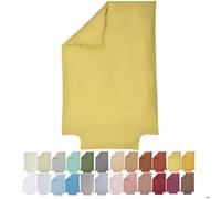 Housse de couette bébé - PTIT BASILE - 80x120 cm - Coton bio 57 fils - Jaune or - Finition bouteille