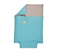 Housse de couette bébé - P'tit Basile - Pluie d'étoiles - Coton bio - 100x140 cm - Turquoise