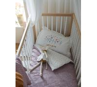 Housse de couette bébé réversible DOUCE PROVENCE écru / parme 100X120