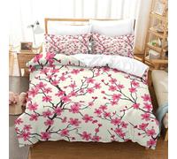 Housse De Couette Belles fleurs 3 Pièces Ensemble De Literie Fleurs Illustration Douce Respirante Ensemble De Literie 3D Imprimée Microfibre Avec 2 Taies D'oreiller Pour Garçons Et Filles Super Ki