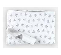 Housse de couette bi-matière, blanc et gris