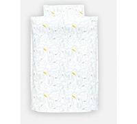 Housse de couette blanche motifs dinosaure, girafe et rhinocéros 140 x 200 cm - Noukie's