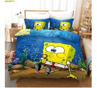 Housse de couette Bob l'éponge dessin animé - MiQINEY - 200*200cm - Bleu - Synthétique