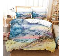 Housse De Couette Bord De Mer 200X200Cm House De Couette 200/200 Microfibre De Haute Qualité + 2 Taies d'oreiller 65X65 Confortable Résistant