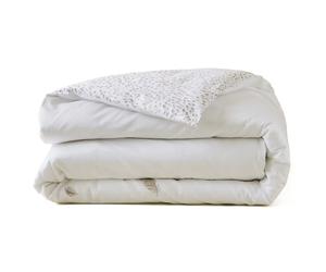 Housse de couette brodée 160x210 cm en satin de coton NINA blanc