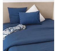 Housse de Couette Cap Ferret Coton Lavé, 220cm x 240cm Taille, Bleu Minuit