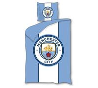 Housse de couette - CARBOTEX - Manchester City - Polyester - 140x200 cm - Taie d'oreiller incluse
