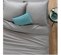 Atmosphera - Housse de couette 2 places en coton 240x220cm fermeture boutons - Gris Gris G