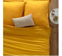 Housse de couette ""Carina"" coton jaune moutarde 240x220cm - Atmosphera Créateur d'intérieur